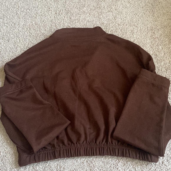 women’s small brown, cropped, half zip sweater - Picture 3 of 3